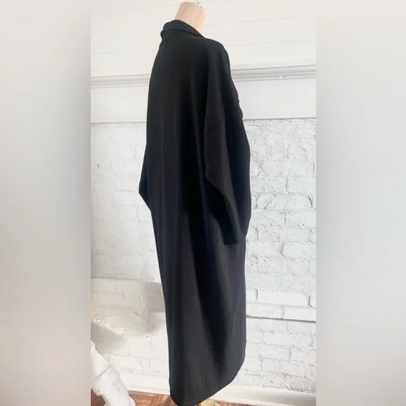 Electric And Rose Hamlin Black Sweatshirt Long Shacket Button Down Jacket NWT - Picture 7 of 12